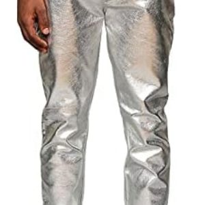 COOFANDY Mens Metallic Shiny Jeans Party Dance Disco Nightclub Pants Straight Leg Trousers