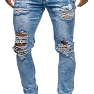 HUNGSON Mens Slim Fit Jeans Skinny Stretch Denim Pants for Men Straight Fit