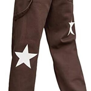 Floerns Men’s Graphic Print High Waist Denim Pants Straight Leg Workout Trousers