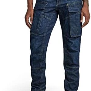 G-Star Raw Men’s Rovic Zip 3D Straight Tapered Fit Cargo Pants, Worn in Waterfront Denim