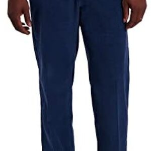 Haggar Men’s Corduroy Expandable Waist Classic & Straight Fit Flat Front Pant