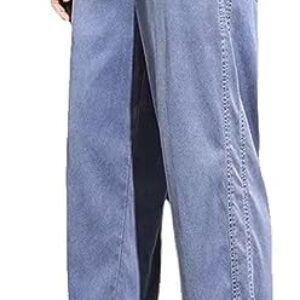 Ice Silk Jeans Men’s Tencel Breathable Wide-Leg All-Match Casual Pants Light Thin Fast Dry Stretch Sports Trouser