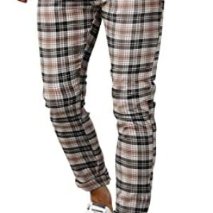 Woenzaia Men’s Casual Slim Fit Pants Skinny Stretch Dress Slacks