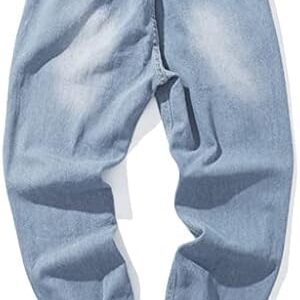 Sweatpant for Men Casual Autumn Denim Cotton Vintage Wash Hip Hop Work Trousers Jeans Pants Mens Sweatpants