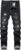 JUNBAOSS Men’s Biker Zipper Deco Washed Straight Fit Jeans Mens Slim Fit Jeans Ripped Jeans for Men Distressed Destroyed Stretch Skinny Jeans Elastic Denim Pants Trousers, Black 7801, Size 36
