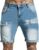 Mens Suspenders for Jeans Casual Zipper Wash Trousers Tight Pocket Men’s Pant Jeans Fly Hole Shorts Co S3 Light Blue
